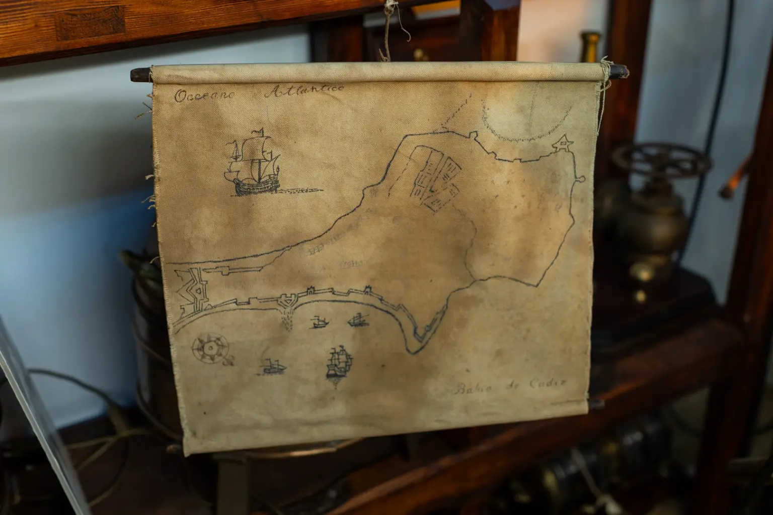 Mapa antiguo en el Museo Náutico