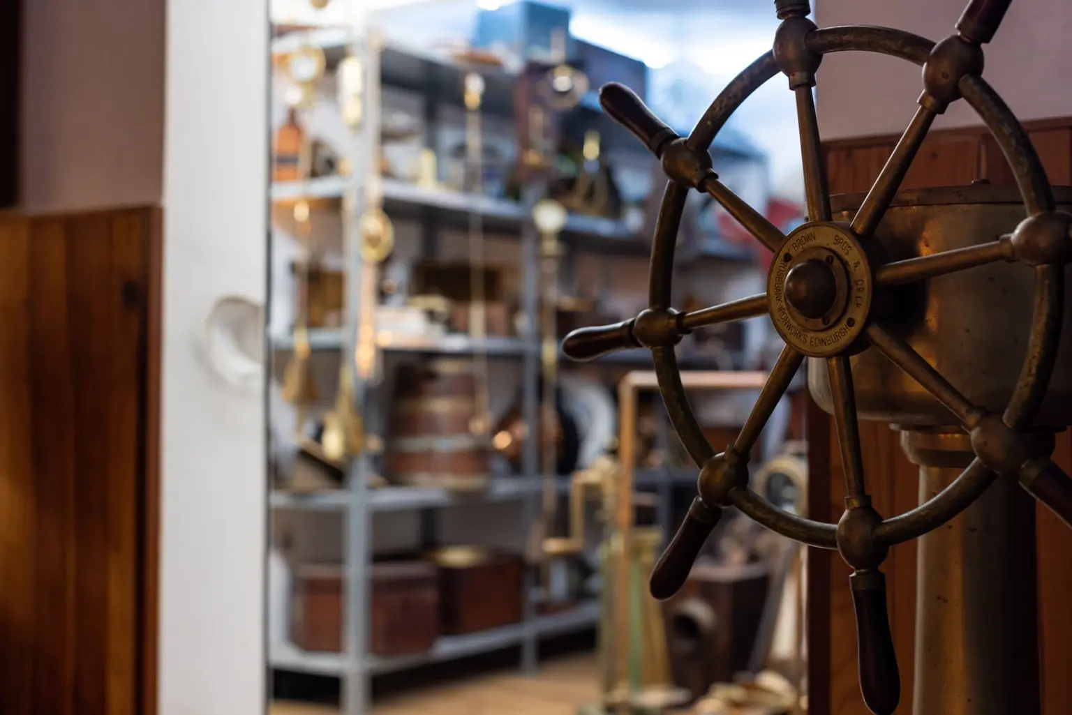 Timón de barco en el Museo Náutico